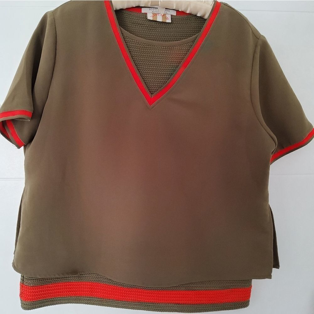 Scotch & Soda Class Of ' 76 Women's Varsity Layered Top Size S